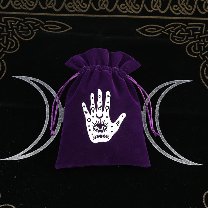 Hand Purple Print Velvet Tarot Card Bags For Sale Online | Green Witch Creations