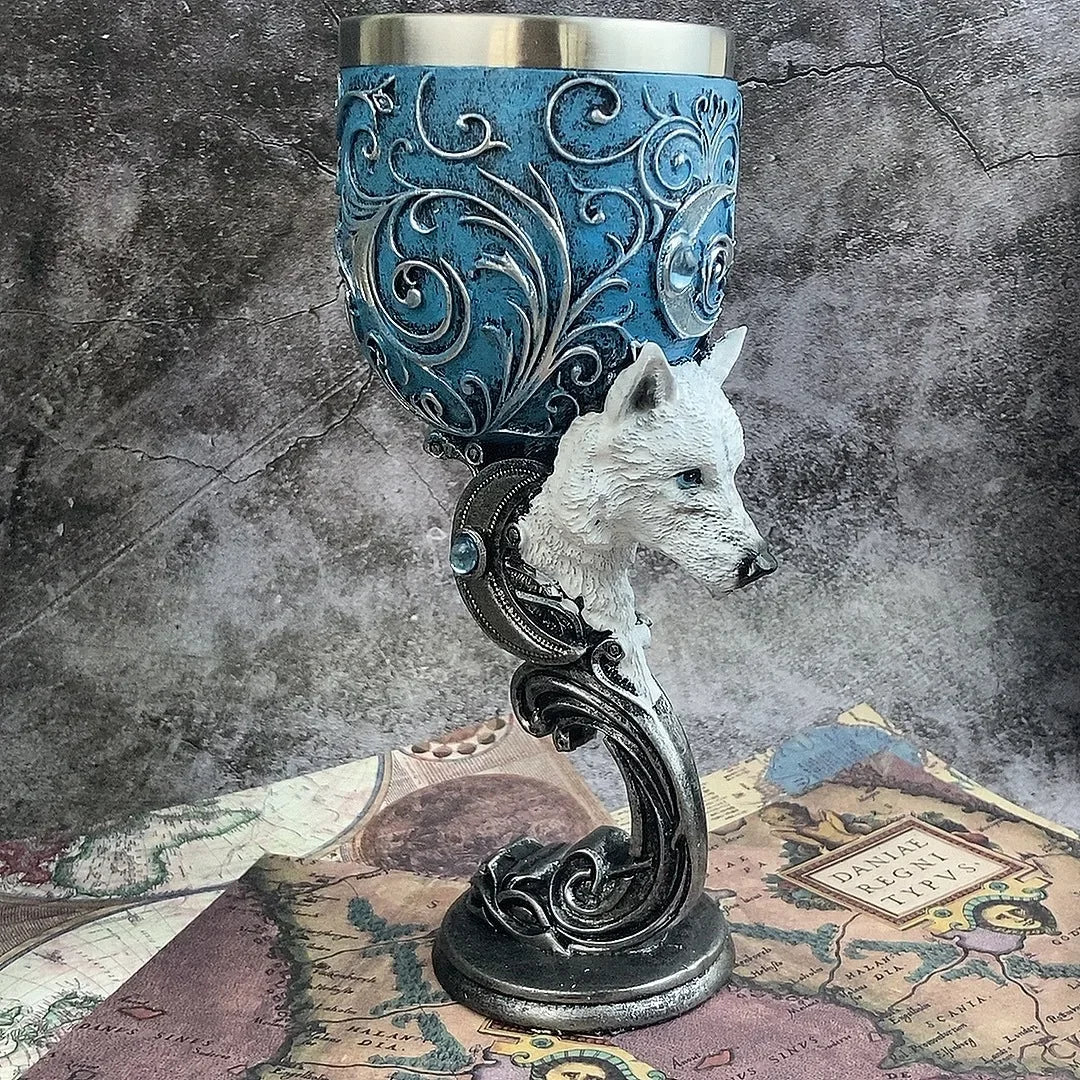 White Wolf Witchy Goblet Design Chalices For Sale | Green Witch Creations