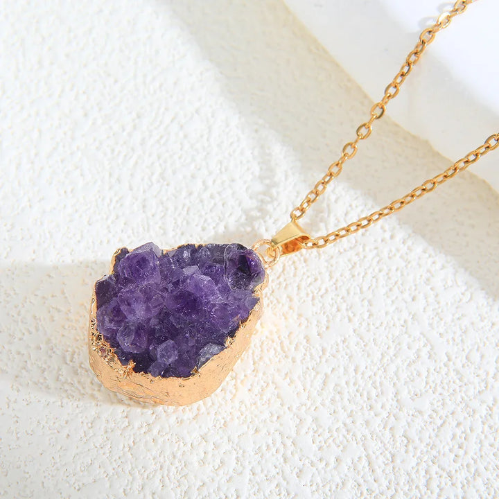 Amethyst Druzy Crystal Necklace | Green Witch Creations