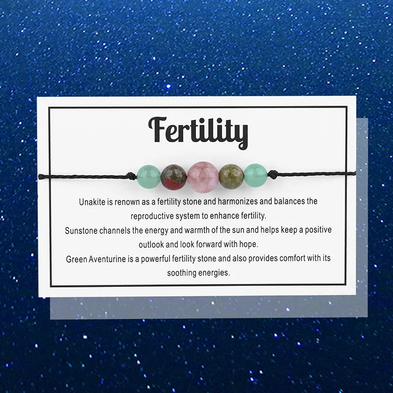 Fertility Healing Stone Bead Line Bracelets For Sale | Green Witch Creations