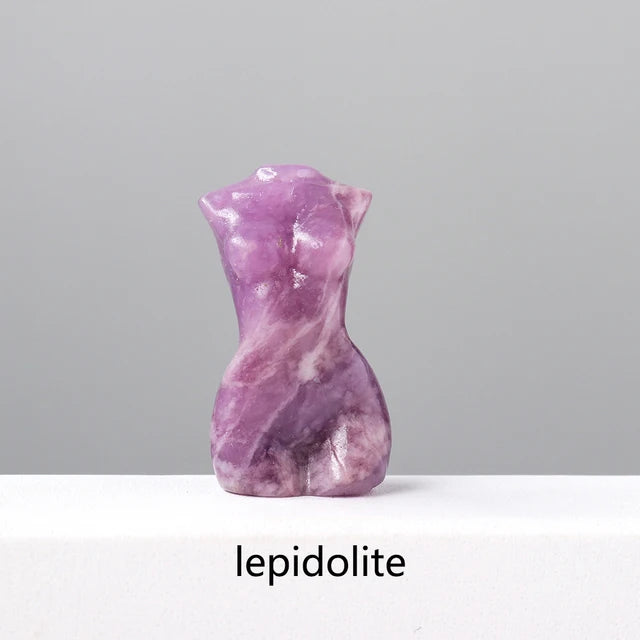 Lepidolite Crystal Female Body Figurines | Green Witch Creations