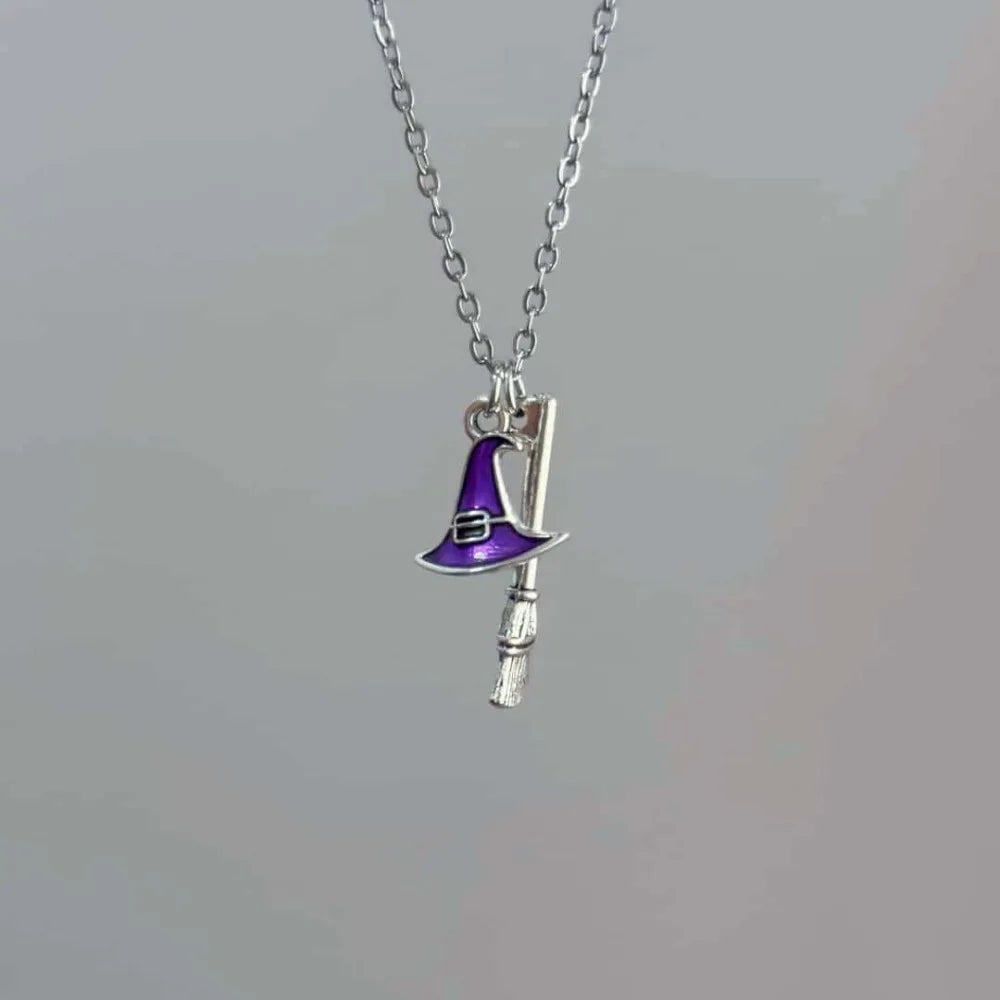 Witch Hat & Broom Necklaces