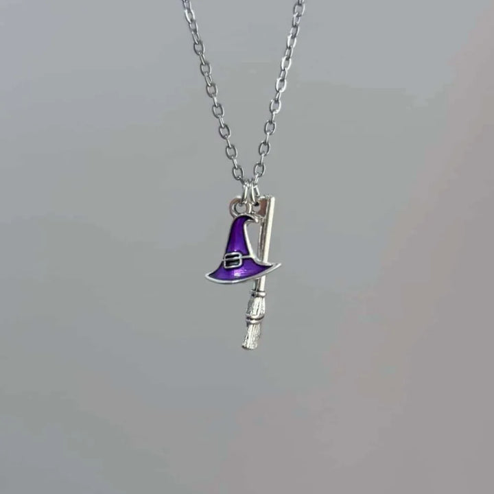 Witch Hat & Broom Necklaces
