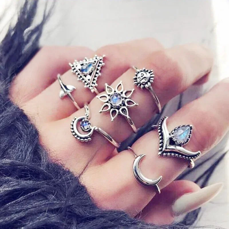 Bohemian Gypsy Witch Fashion Trendy Ring Sets | Green Witch Creations