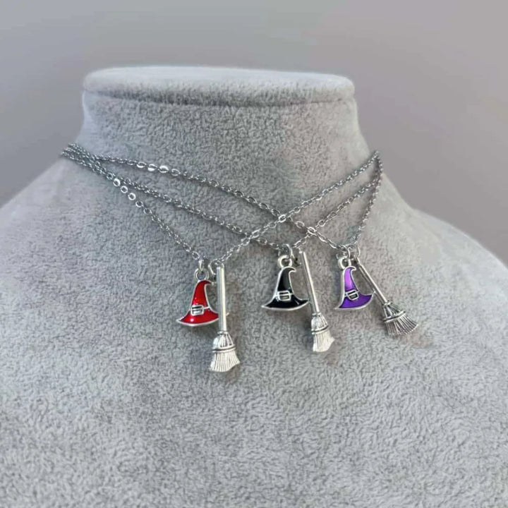 Witch Hat & Broom Necklaces