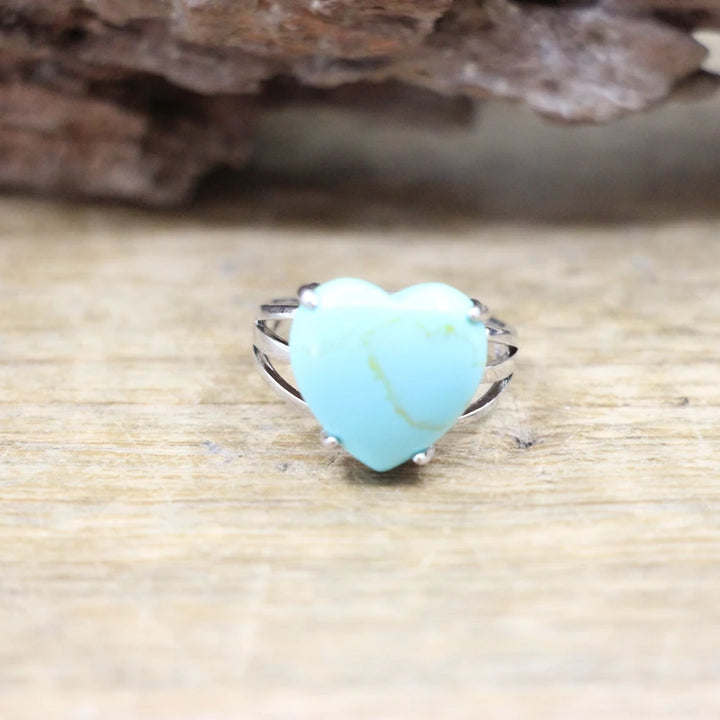 Assorted Stone Heart Rings For Sale Online | Green Witch Creations