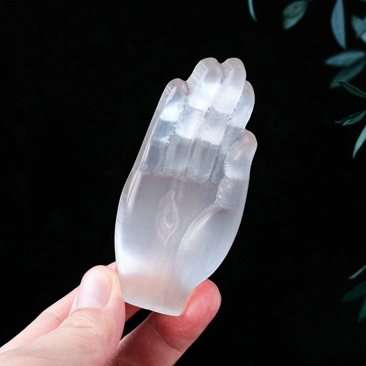 Selenite Crystal Palmistry Hand | Green Witch Creations