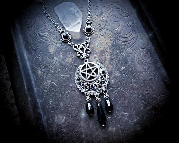 Black Onyx Pentagram Necklace | Green Witch Creations