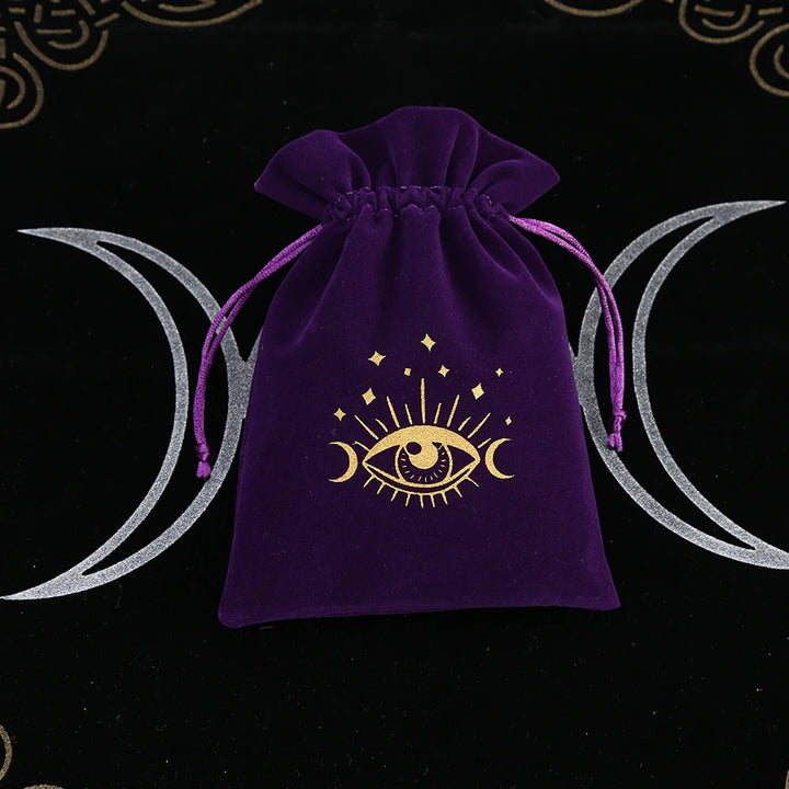 Eye Purple Print Velvet Tarot Card Bags For Sale Online | Green Witch Creations