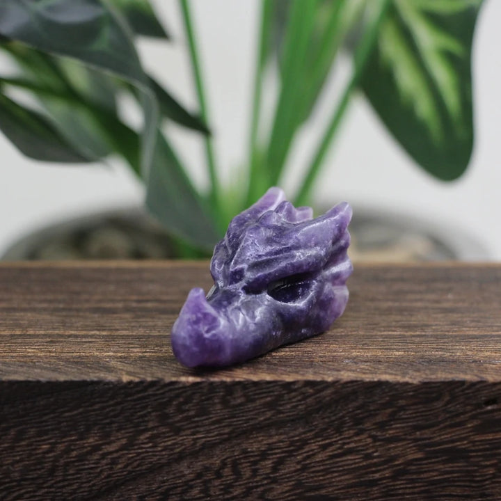 Lepidolite Crystal Dragon Heads | Green Witch Creations