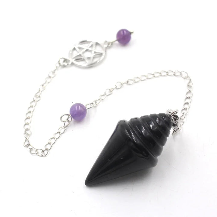 Onyx Amethyst Pentacle Crystal Witch Pendulum | Green Witch Creations