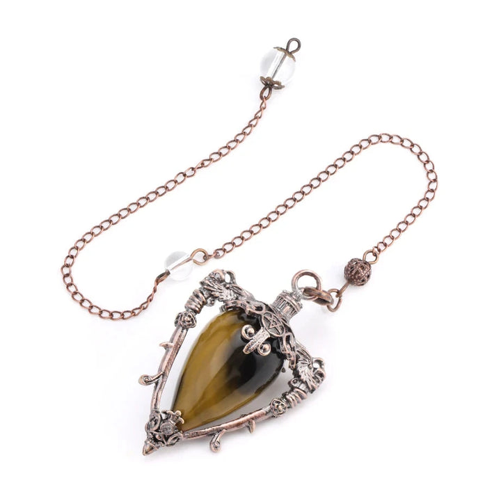 Tigers Eye Water Drop Witch Crystal Pendulum | Green Witch Creations