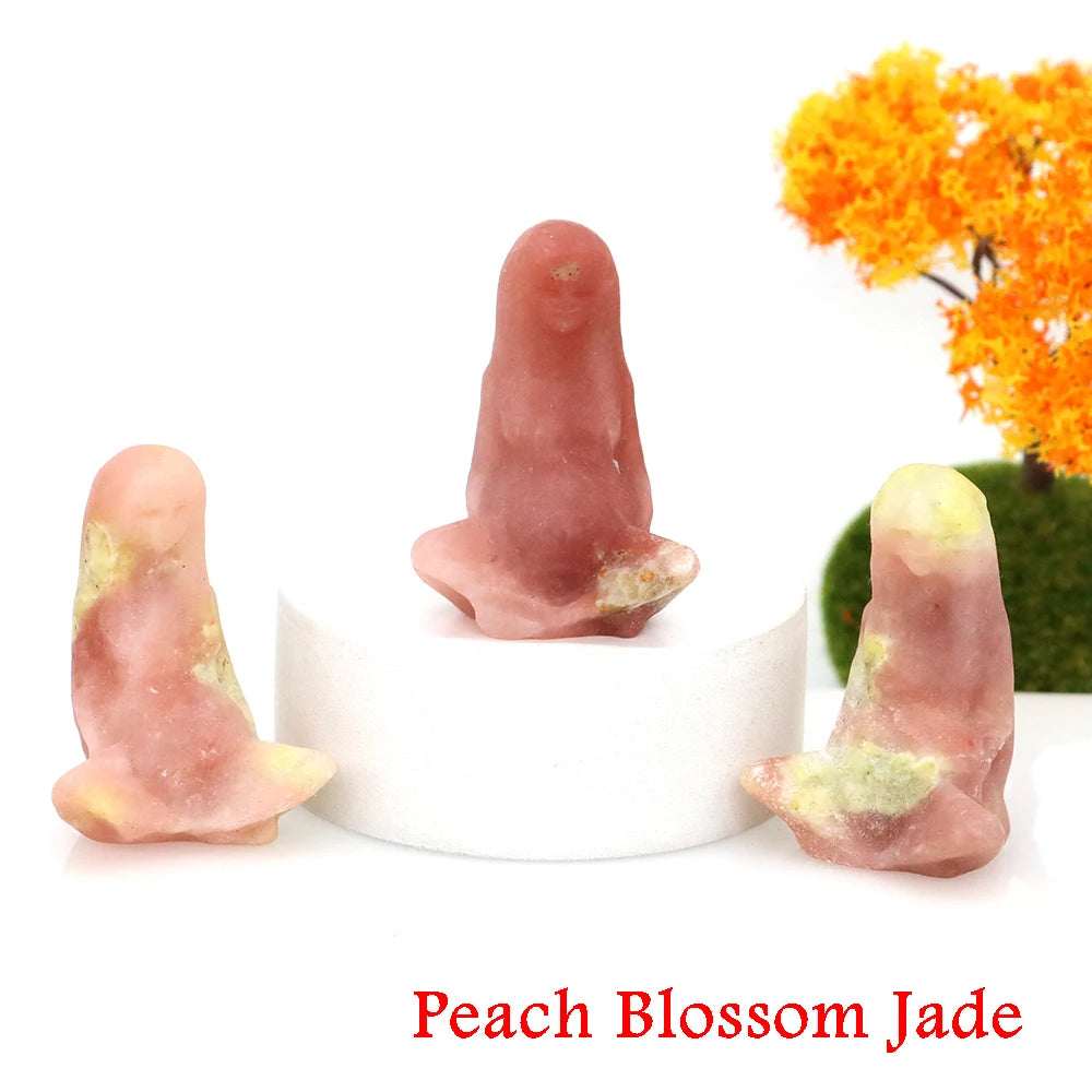 Peach Blossom Jade Crystal Goddess Mother Earth Figurines | Green Witch Creations