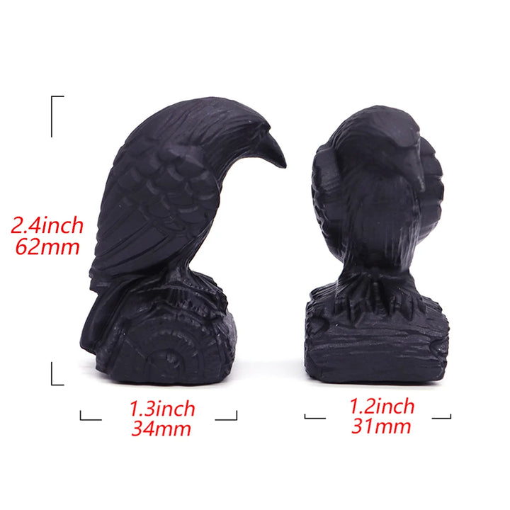 Crystal Obsidian Crow Figurines For Sale Online | Green Witch Creations