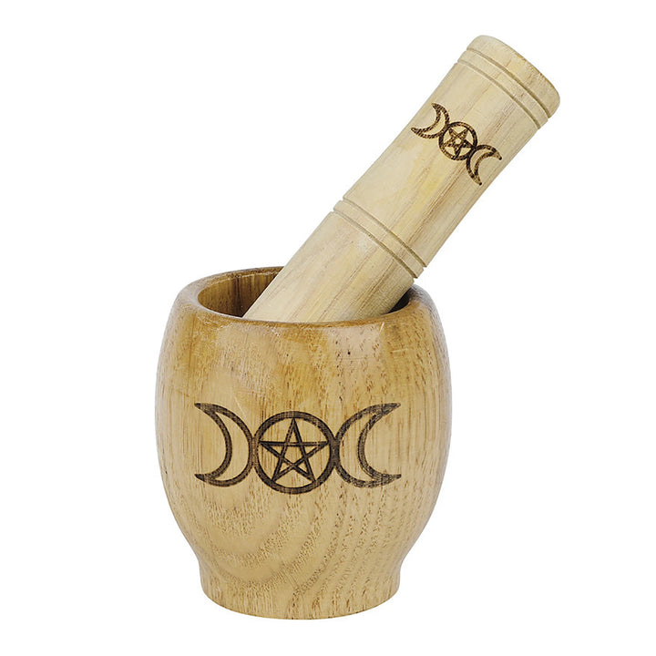 Wood Pentacle Pestle & Mortar Set For Sale | Green Witch Creations