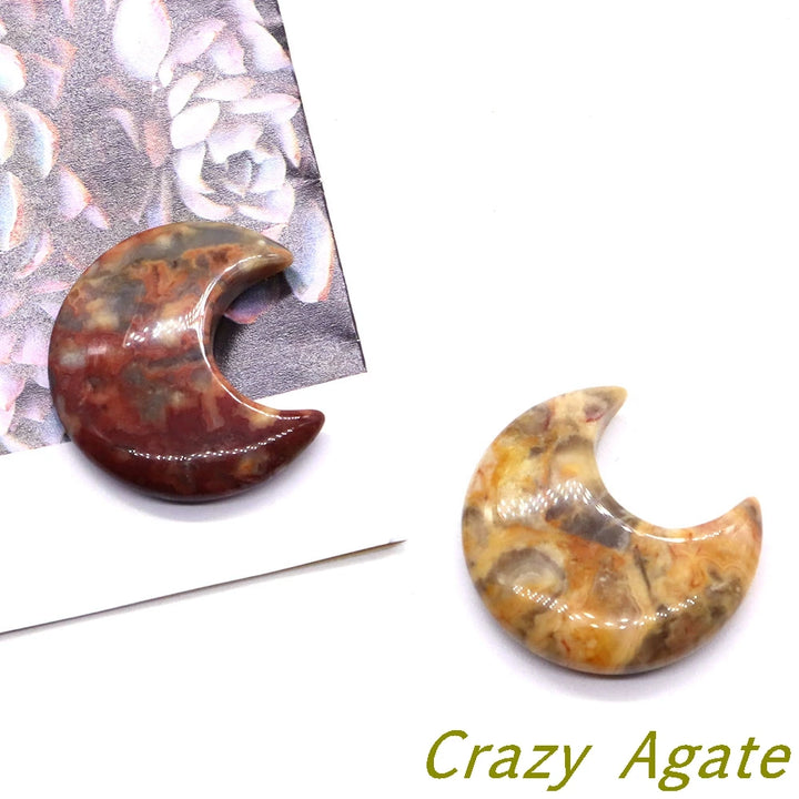 Crazy Lace Agate Crystal Moons | Green Witch Creations