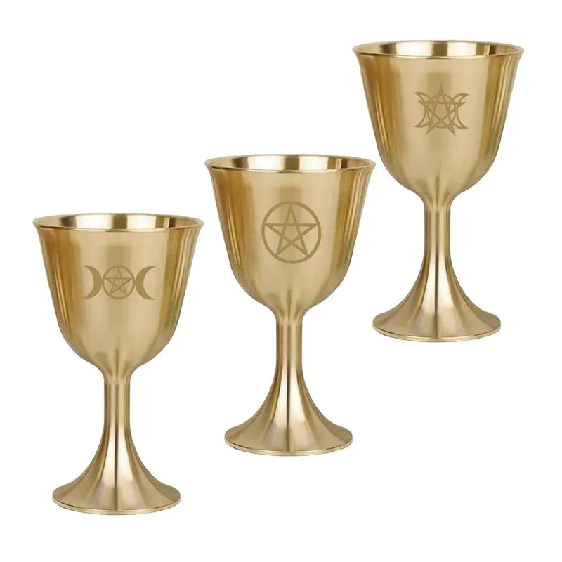 Wiccan Gold Altar Chalices