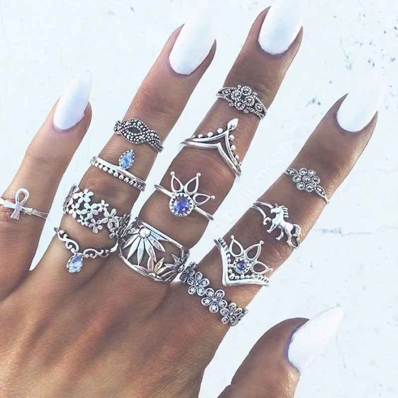 Bohemian Gypsy Witch Fashion Trendy Ring Sets | Green Witch Creations