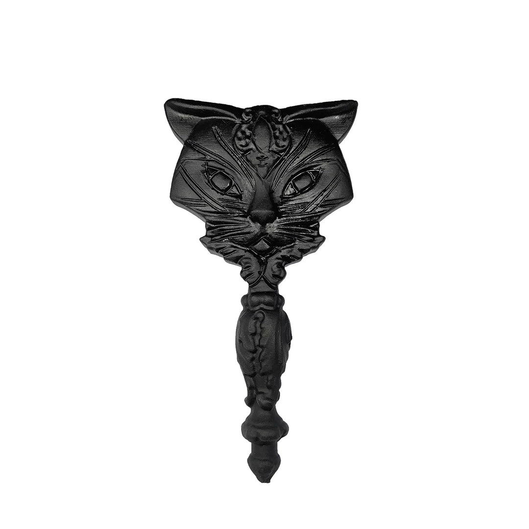 Black Obsidian Cat Scrying Hand Mirror For Sale | Green Witch Creations