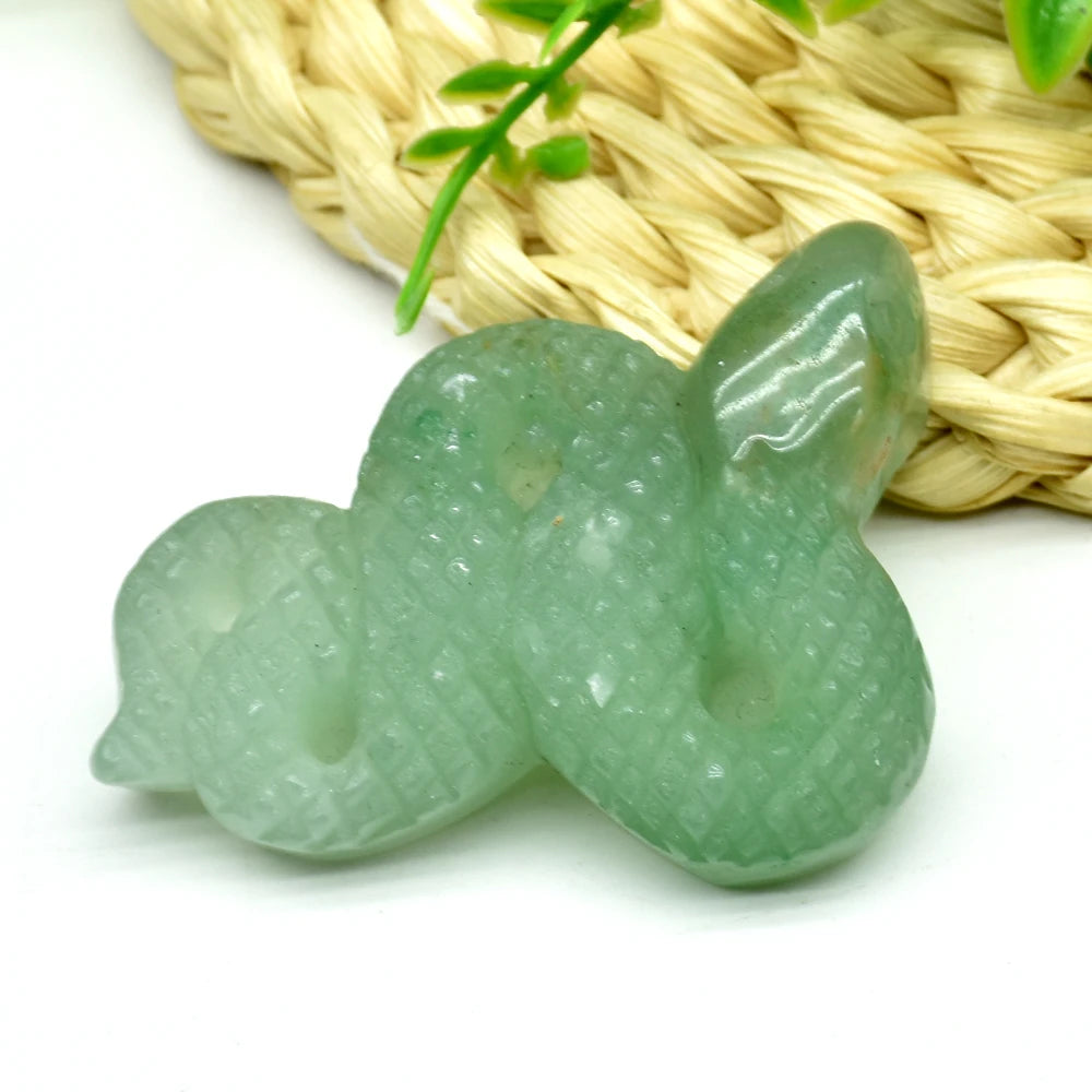 Green Aventurine Crystal Snake Figurine | Green Witch Creations