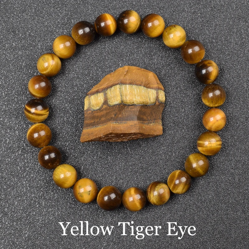 Tigers Eye 8mm Crystal Stone Bead Bracelets | Green Witch Creations