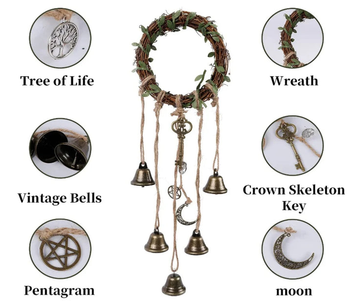 Door or Wall HangingWitch Bell Wreath For Sale Online | Green Witch Creations