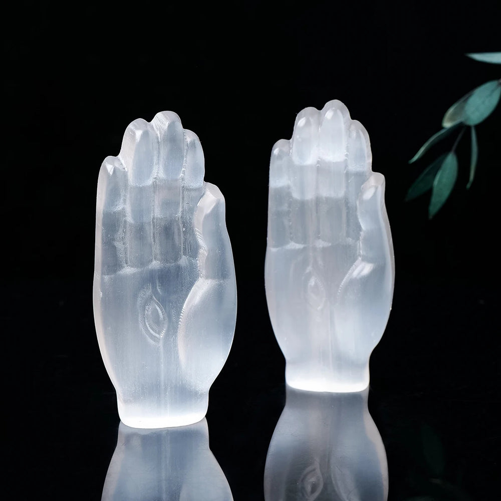 Selenite Crystal Palmistry Hand | Green Witch Creations