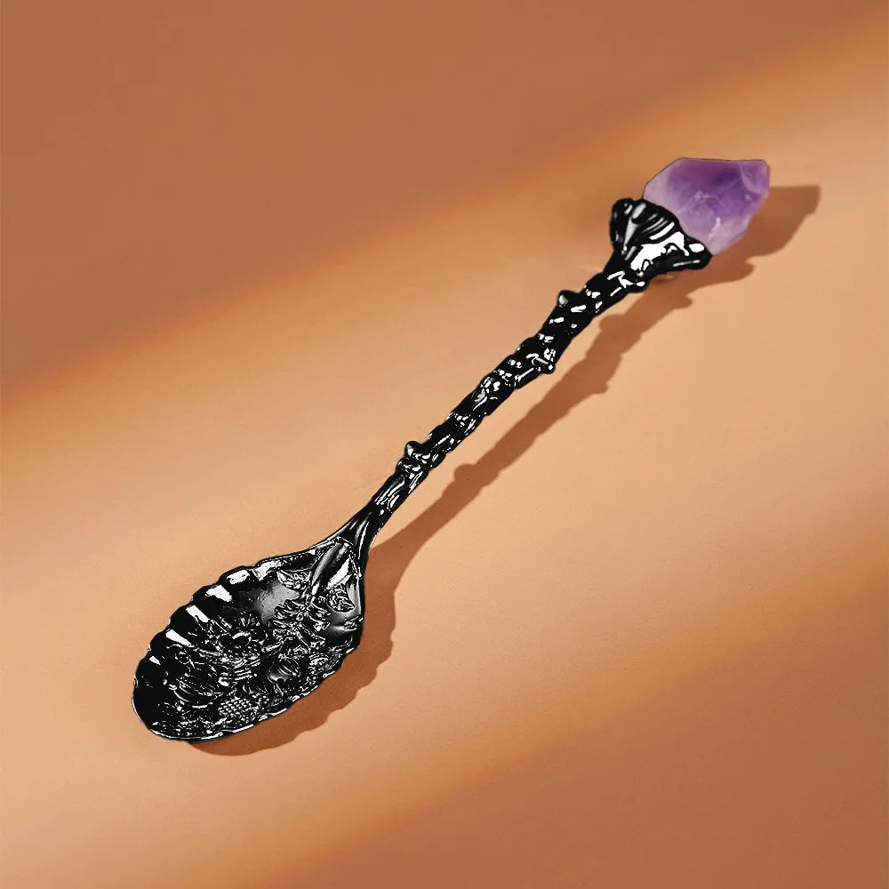 Amethyst Crystal Tea Spoons | Green Witch Creations