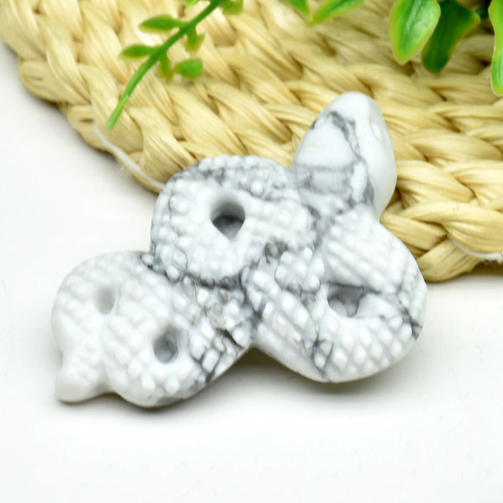 White Howlite Crystal Snake Figurine | Green Witch Creations