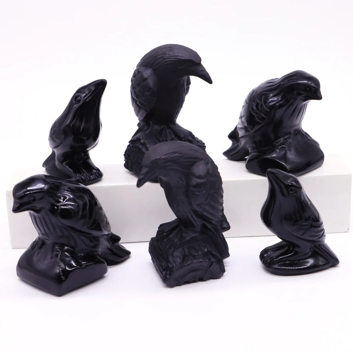 Crystal Obsidian Crow Figurines For Sale Online | Green Witch Creations