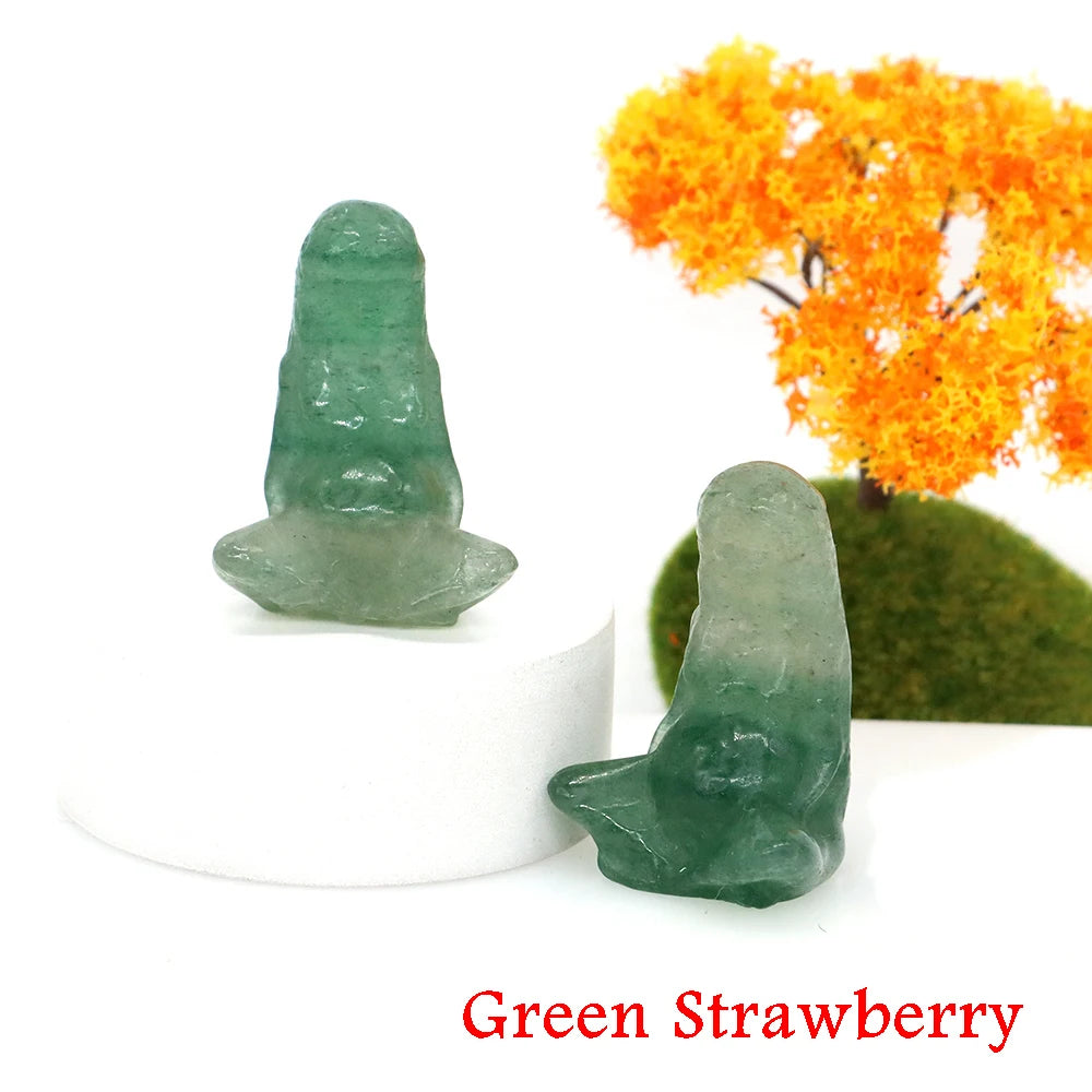 Green Strawberry Crystal Goddess Mother Earth Figurines | Green Witch Creations