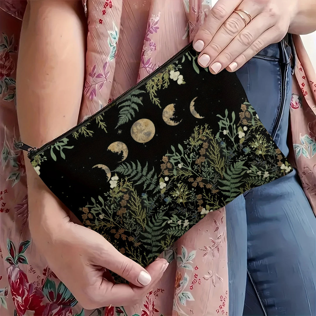 Green Witch Moon Phase Makeup Bag