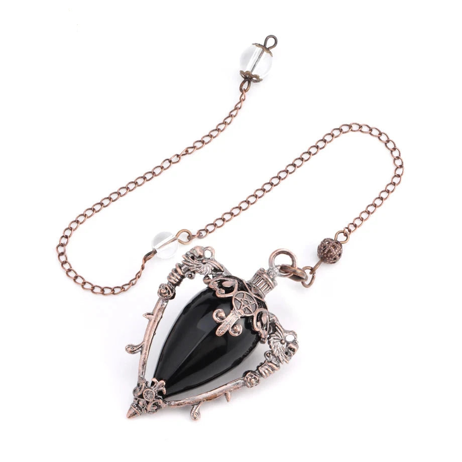 Onyx Water Drop Witch Crystal Pendulum | Green Witch Creations