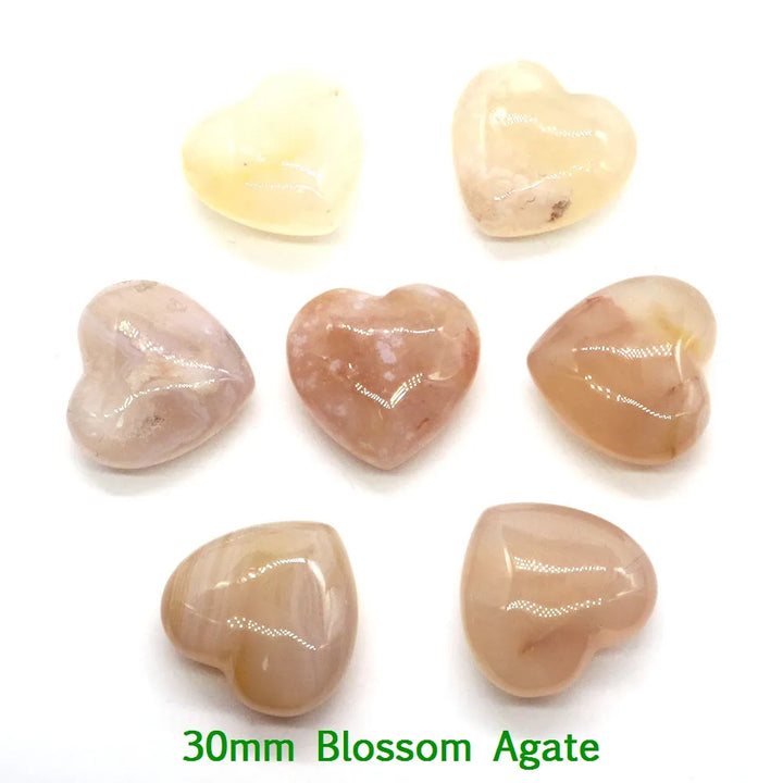 Blossom Agate Heart Shaped Crystals For Sale