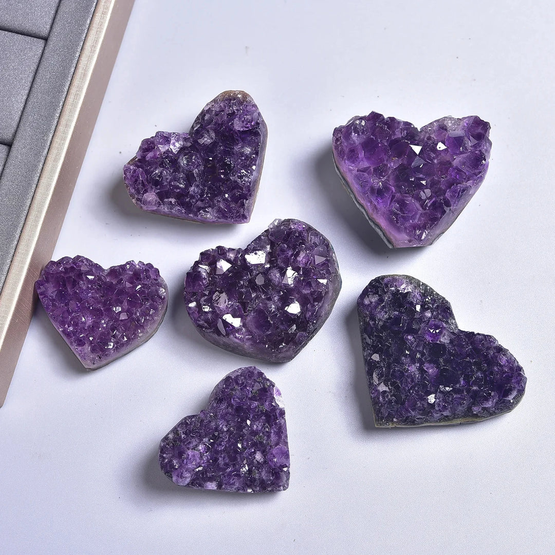 Amethyst Druzy Crystal Hearts | Green Witch Creations