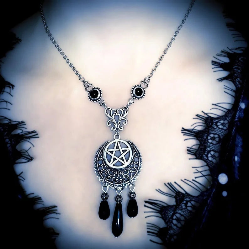 Black Onyx Pentagram Necklace | Green Witch Creations