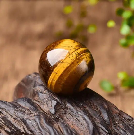 Tiger Eye Crystal Ball with Stand | Green Witch Creations