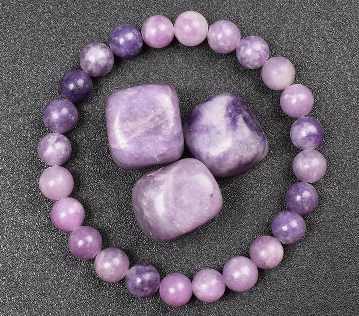 Lepidolite 8mm Crystal Stone Bead Bracelets | Green Witch Creations