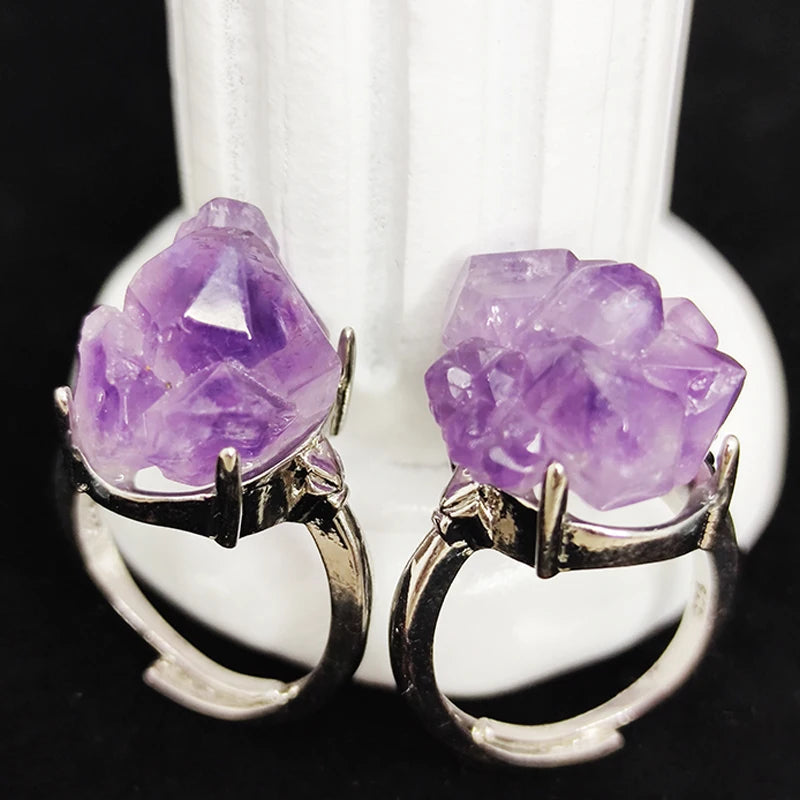 Amethyst Cluster Rings