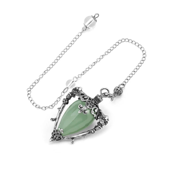 Green Aventurine Water Drop Witch Crystal Pendulum | Green Witch Creations