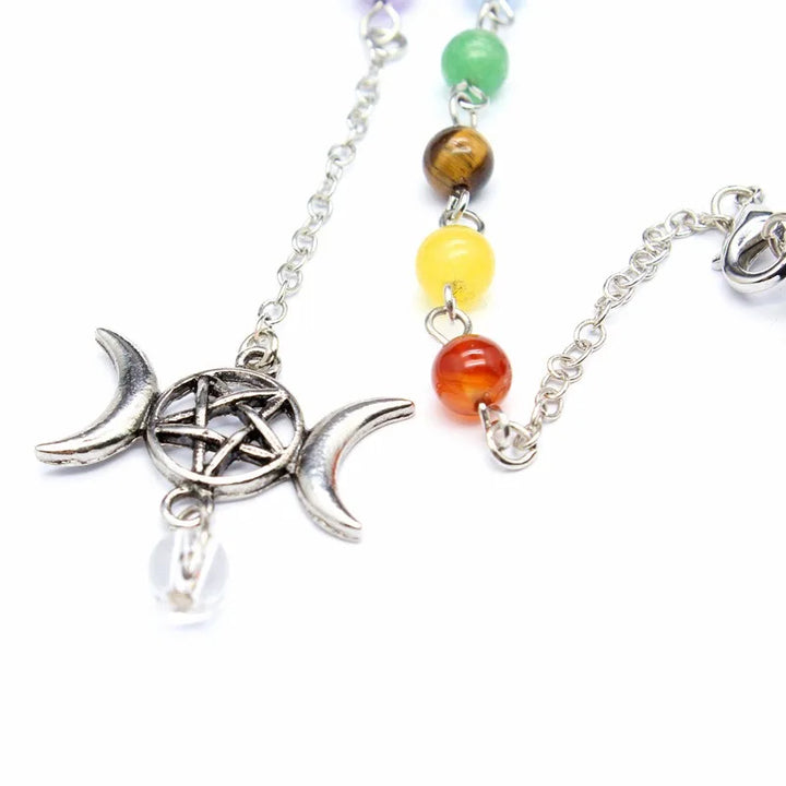 Triple Moon Goddess Pentacle Chakra Pendulums | Green Witch Creations