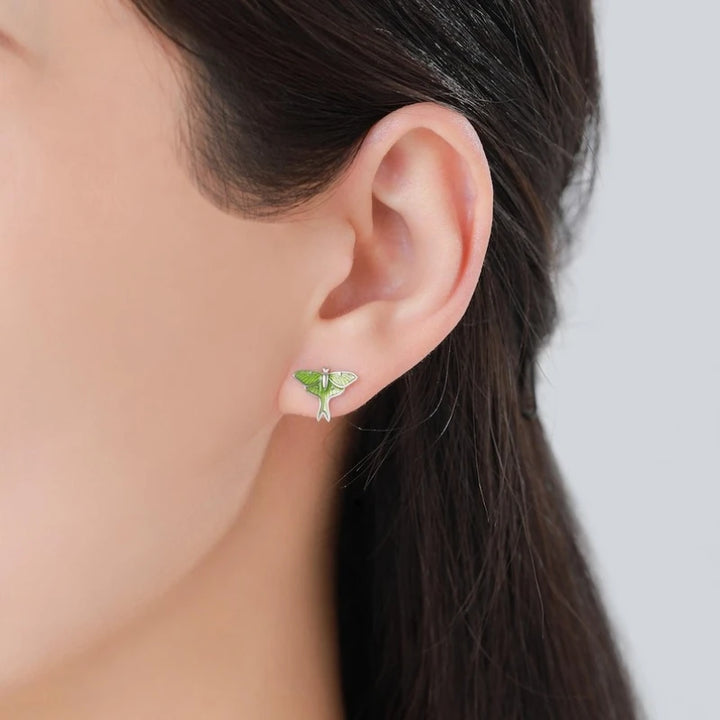 Green Lunar Moth Earrings