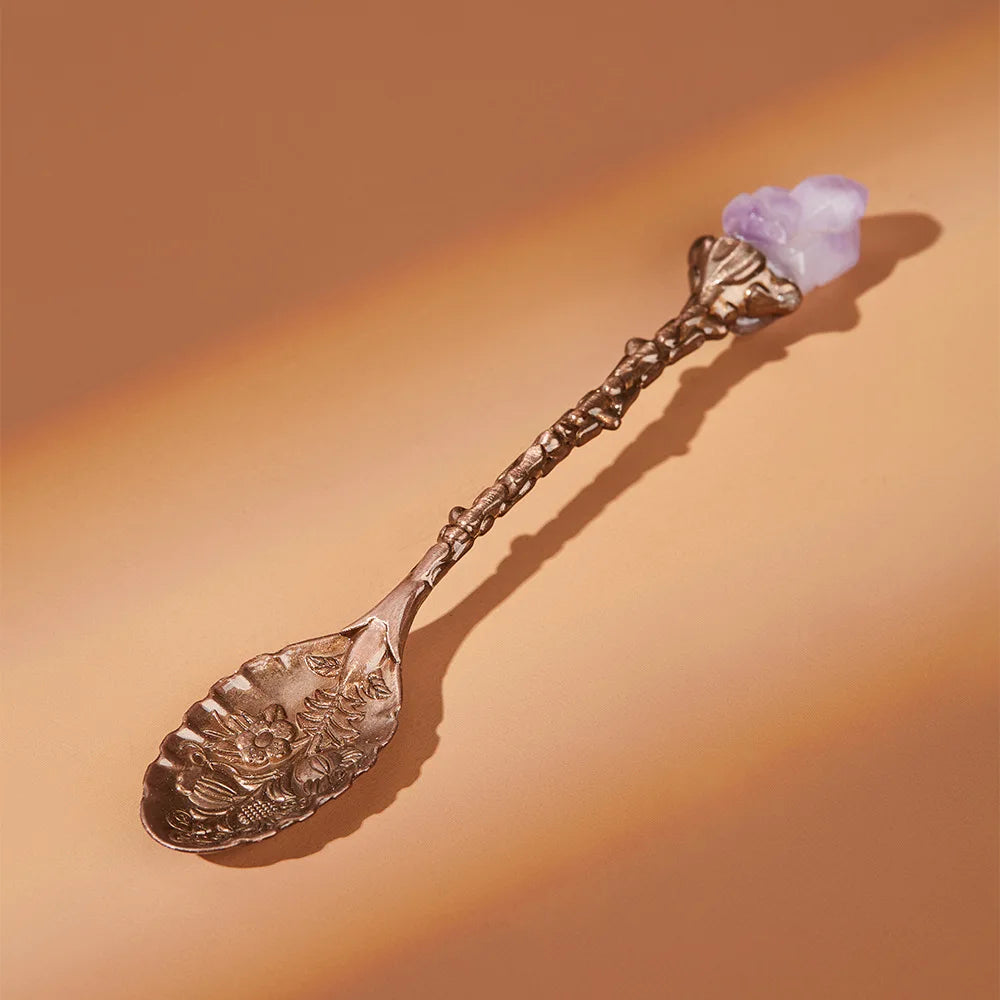 Amethyst Crystal Tea Spoons | Green Witch Creations