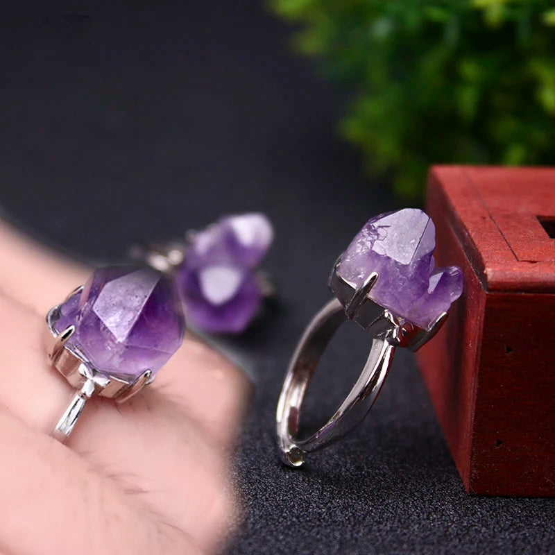 Amethyst Cluster Rings