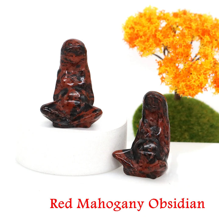 Mahogany Obsidian Crystal Goddess Mother Earth Figurines | Green Witch Creations