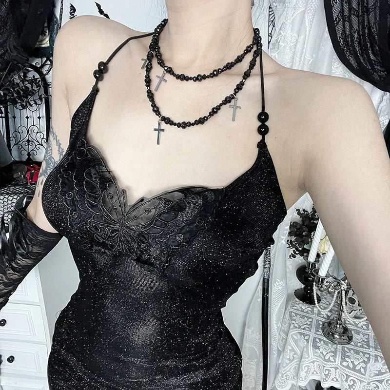 Witchy Butterfly Black Dress