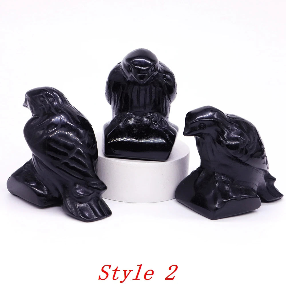 Crystal Obsidian Crow Figurines For Sale Online | Green Witch Creations