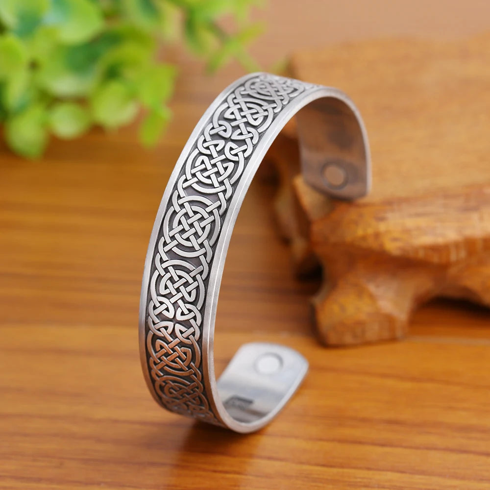 Celtic Knot Silver Cuff Bracelet