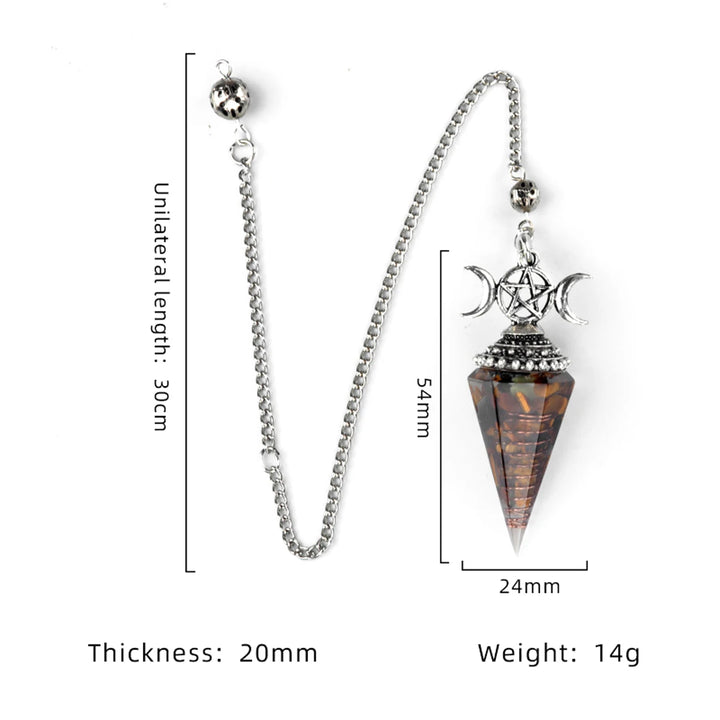 Triple Moon Crystal Resin Pendulum | Green Witch Creations