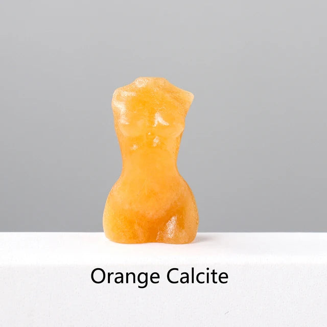 Orange Calcite Crystal Female Body Figurines | Green Witch Creations